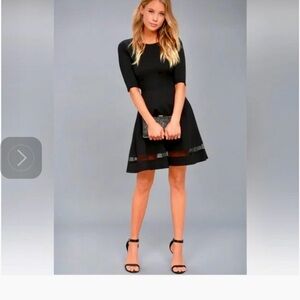 NWT Lulu Exclusive Sheer Factor Mesh Skater Dress SZ:S